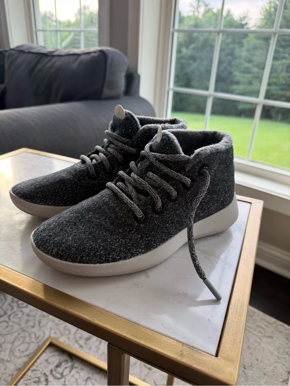 allbirds women’s Dark Gray Wool High-Top Sneakers